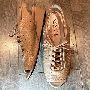 Anyi Lu Lace-up Slingback Wedges